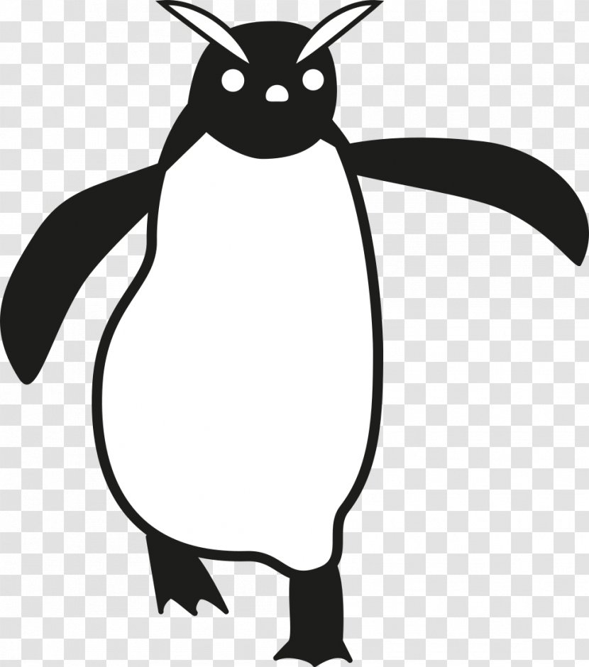 Penguin Clip Art Line Silhouette Cartoon - Artwork Transparent PNG