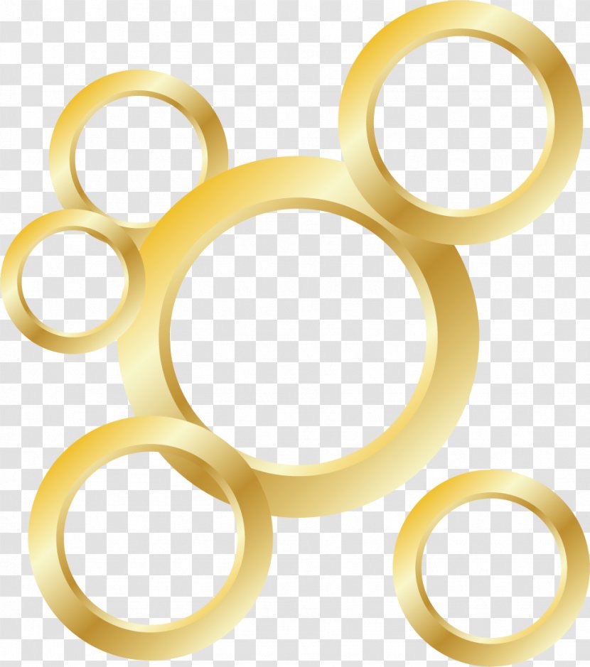 Euclidean Vector Vecteur Computer File - Yellow - Gold Ring Material Transparent PNG