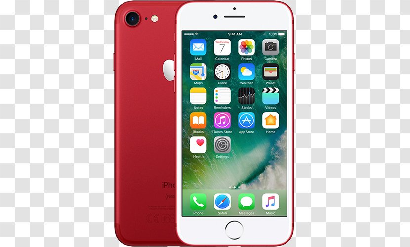 Apple IPhone 7 Plus Smartphone Refurbished 32GB - Unlocked - Black 128 GbIphone Red Transparent PNG