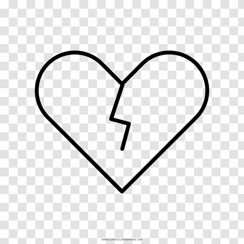 Heart Drawing Coloring Book Black And White - Silhouette Transparent PNG