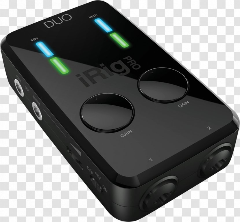 IK Multimedia IRig Pro Duo Digital Audio MIDI Controllers Interface - Phone Connector - Mobile Transparent PNG