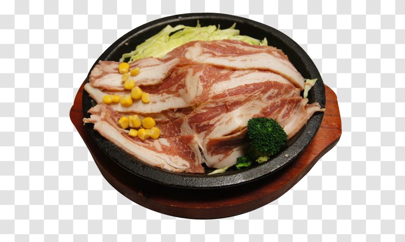 Hamburger Bacon Yakiniku Food - Asian - Sizzling Transparent PNG