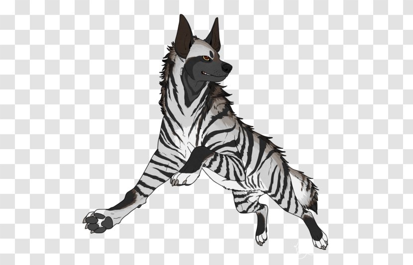 Striped Hyena DeviantArt Spotted - Black And White Transparent PNG