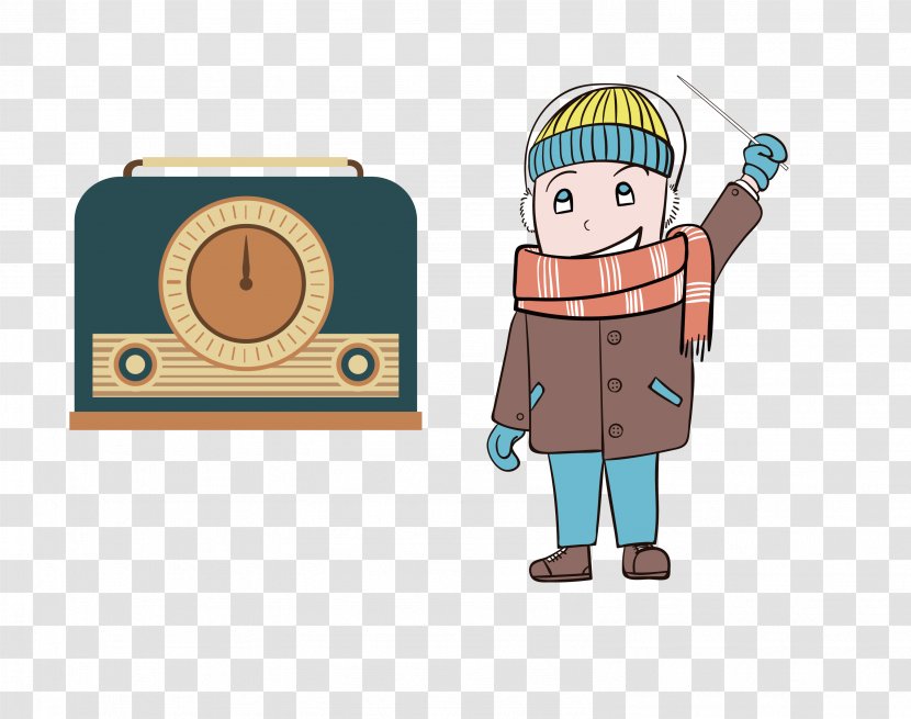 Radio Station - Cartoon - Retro And Wear A Jacket Child Transparent PNG