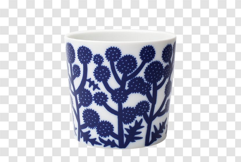 Coffee Cup Ceramic Blue And White Pottery Mug Flowerpot - Cobalt Transparent PNG