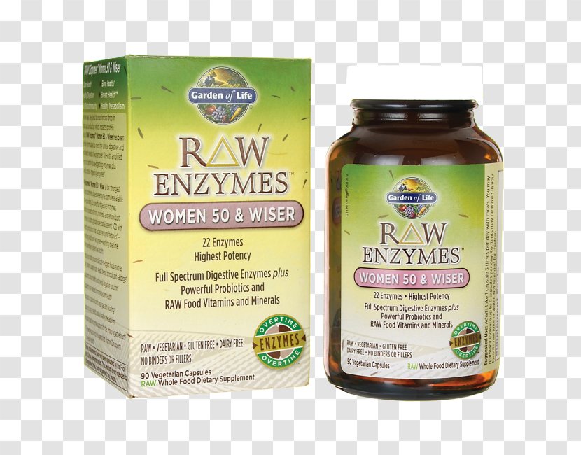 Dietary Supplement Garden Of Life RAW Enzymes Women Food Digestive Enzyme - Diet - Womens Health Transparent PNG