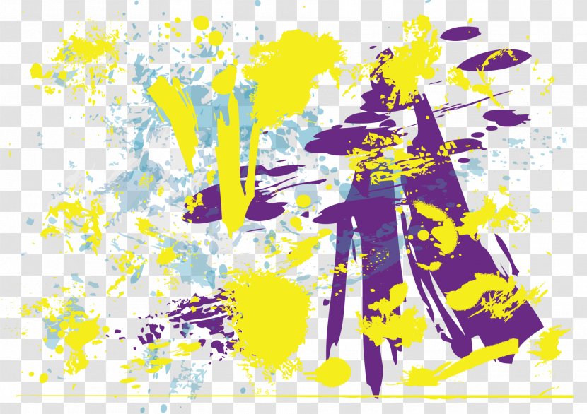 Yellow Purple Vector Spray - Flower - Silhouette Transparent PNG