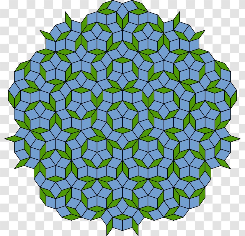 Penrose Tiling Aperiodic Tessellation Physicist Set Of Prototiles - Flower Clipart Transparent PNG