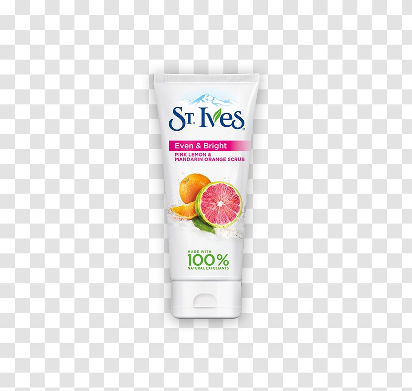 Exfoliation St. Ives Pink Lemon & Mandarin Orange Even Bright Scru Cleanser Variegated - Facial - Peel Transparent PNG
