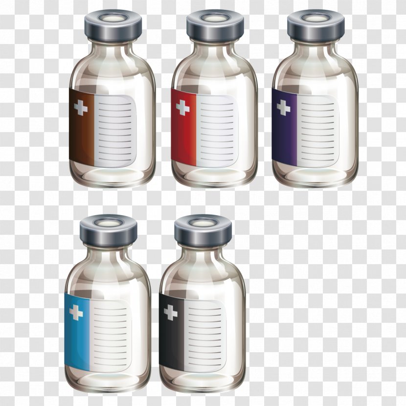 Glass Bottle Injection Pharmaceutical Drug - Liquid - Vector Transparent PNG