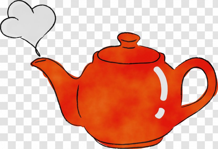 Orange - Watercolor - Tableware Kettle Transparent PNG