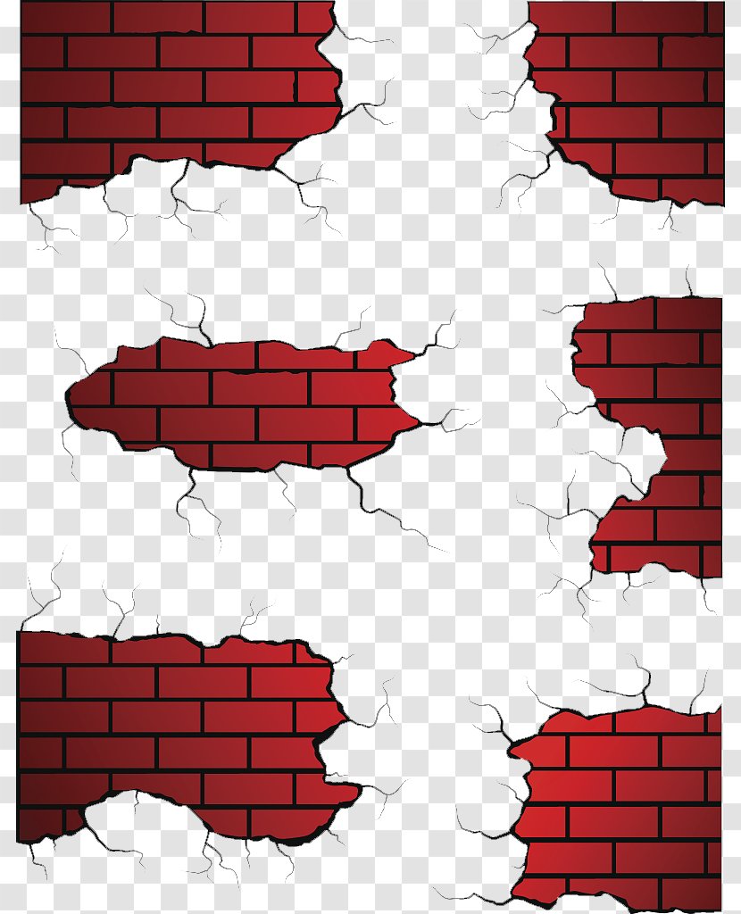 Brick Wall Plaster - Architectural Engineering - Red Square Transparent PNG