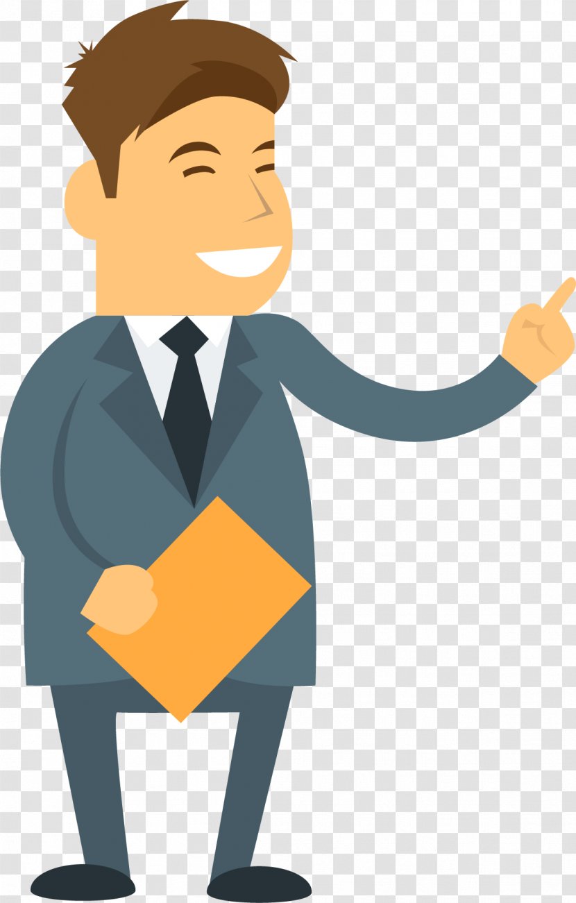 Cartoon Businessperson Index Finger Illustration - Thumb - Vector Material Business People Transparent PNG