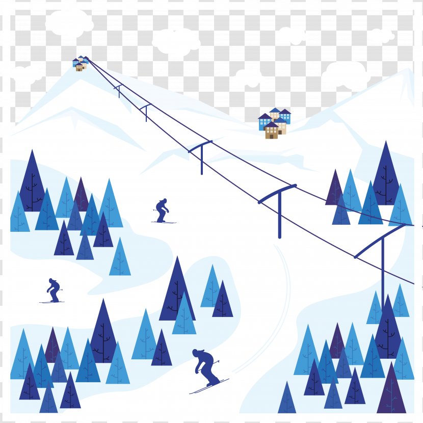 Skiing Snow Ski Resort Cartoon - Diagram Transparent PNG