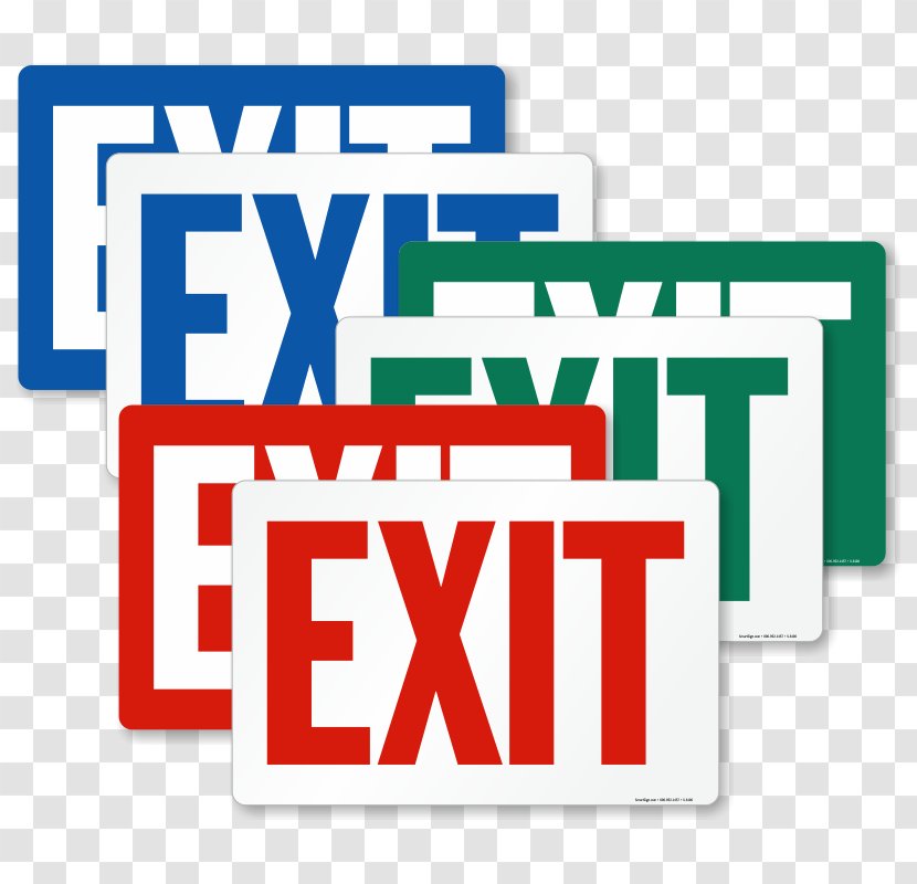 Exit Sign Emergency Signage Arrow - Text Transparent PNG