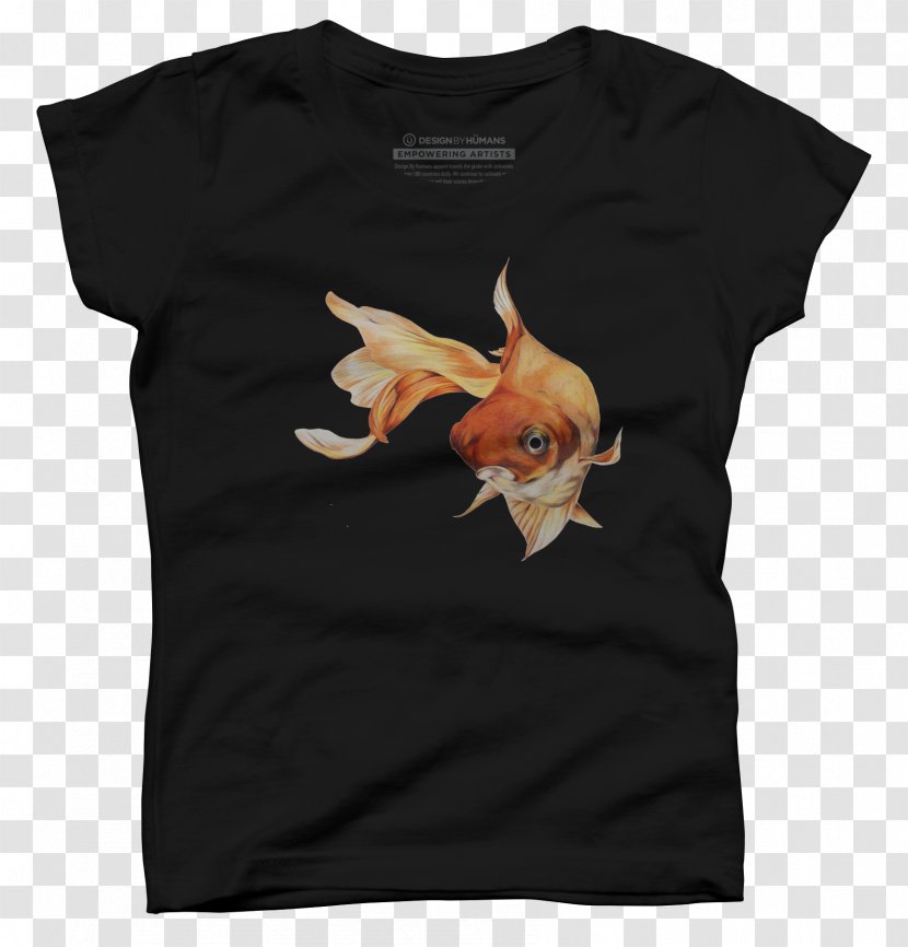 T-shirt Clothing Sleeve Neck Black M - Goldfish Transparent PNG