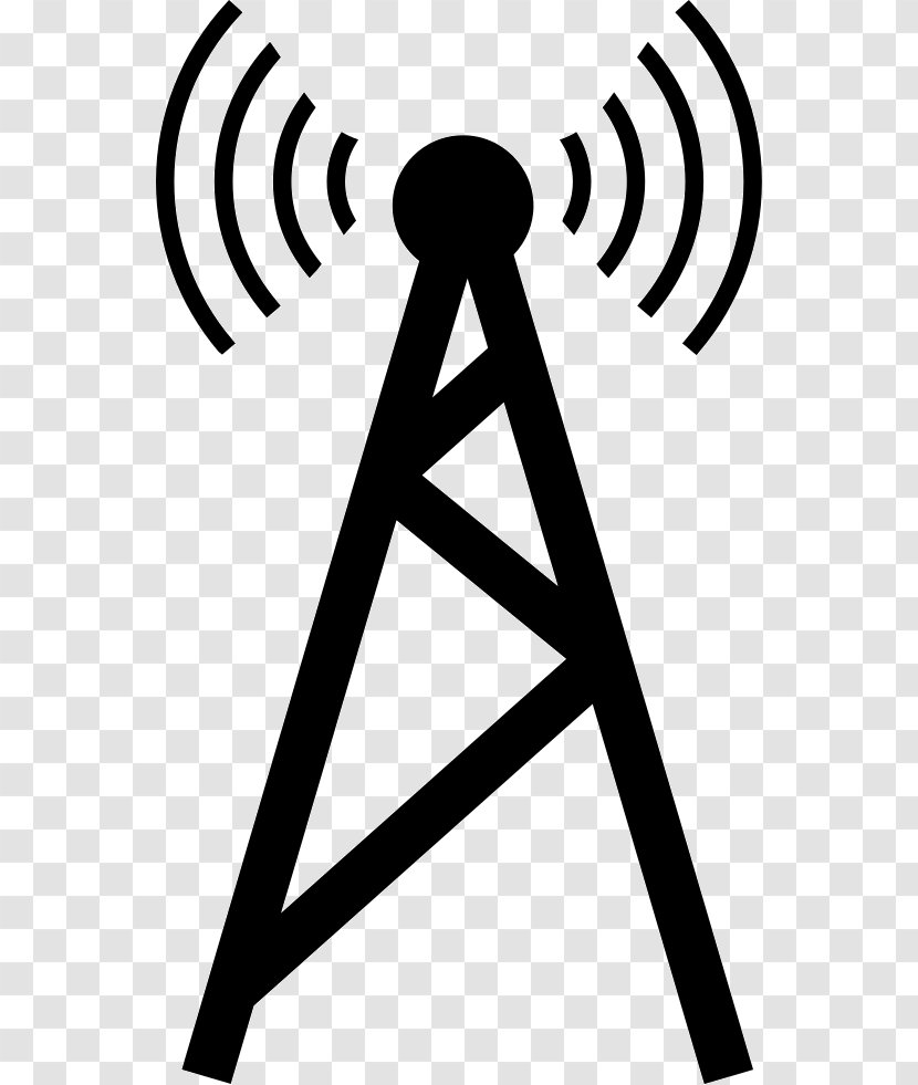 Telecommunications Tower Signal Cell Site - Triangle - Black And White Transparent PNG