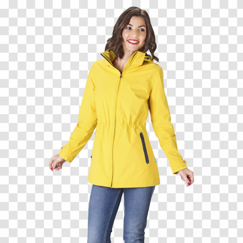 Hoodie Jacket Raincoat Yellow - Windbreaker Transparent PNG
