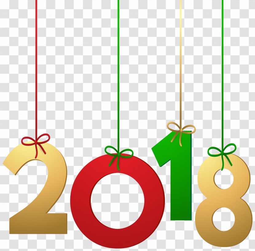 New Year Message Happiness - 2018 Hanging Decoration Clip Art Image Transparent PNG