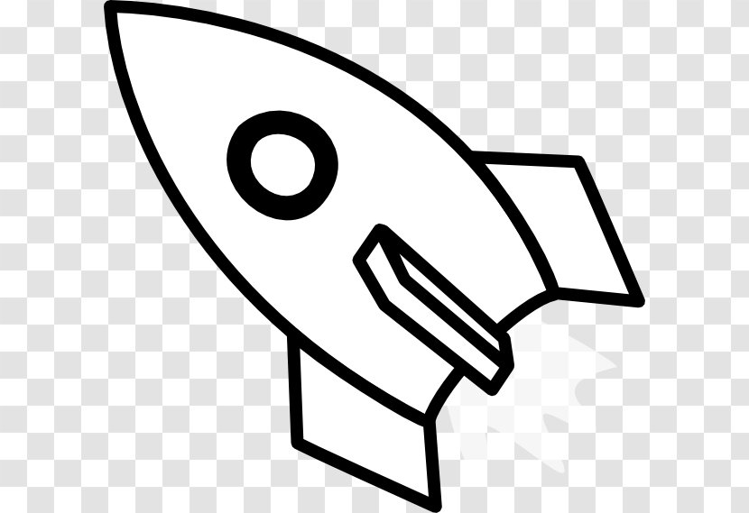 Rocket Spacecraft Black And White Clip Art - Wing - Robot Clipart Transparent PNG