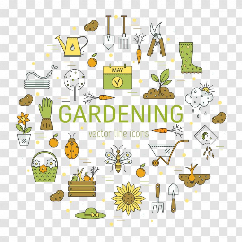 Stock Photography Icon - Royaltyfree - Gardening Tools And Flowers Picture Transparent PNG