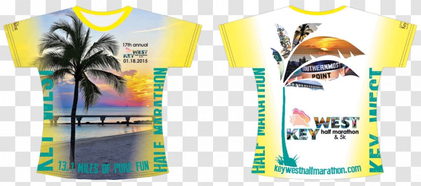 T-shirt Key West Half Marathon Southernmost Jammin T Shirt - Yellow Transparent PNG