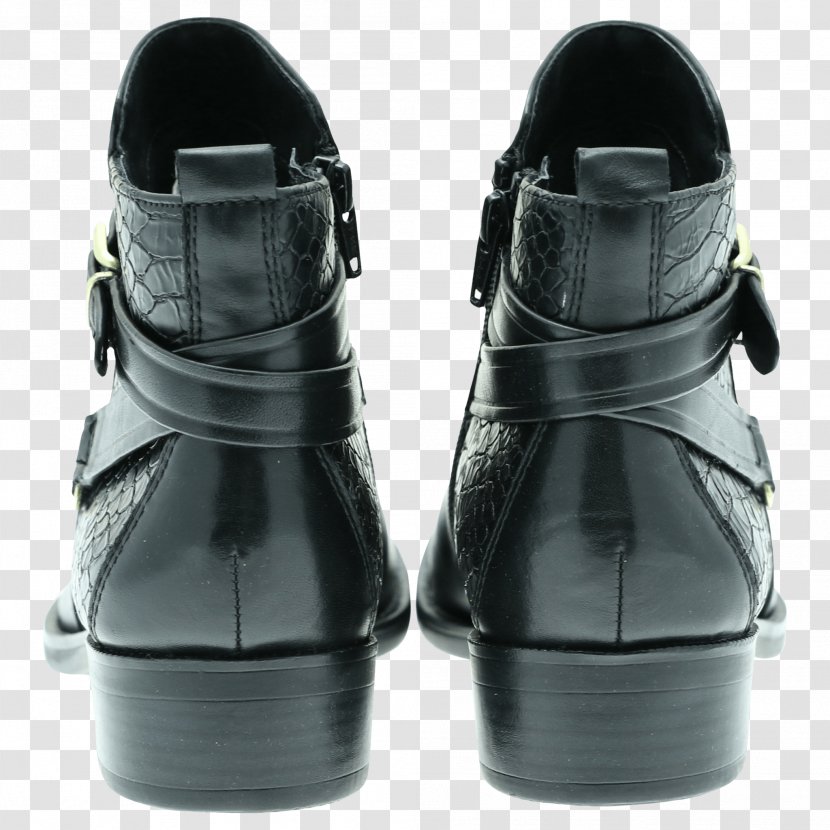 Leather Boot Fashion Strap Shoe - Black Transparent PNG