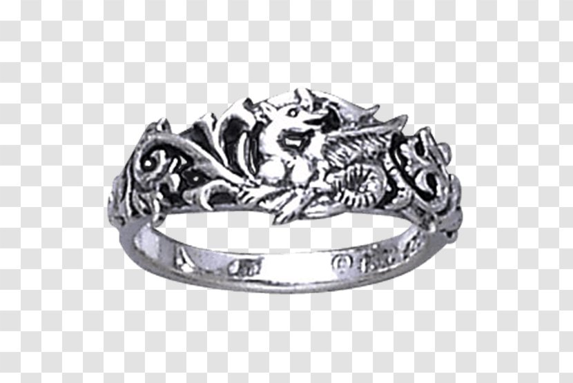 Wedding Ring Silver Body Jewellery - Dragon Transparent PNG