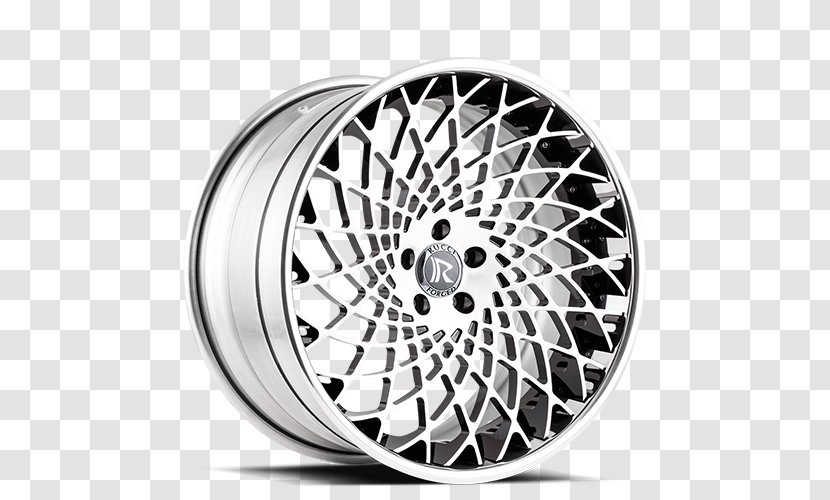 Alloy Wheel Car Rim Spoke - Black And White Transparent PNG
