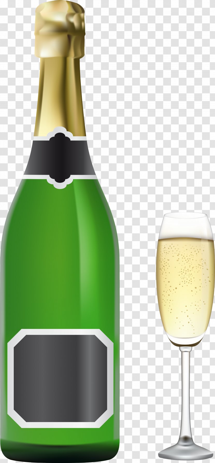 Champagne White Wine Beer Bottle - Glass Transparent PNG