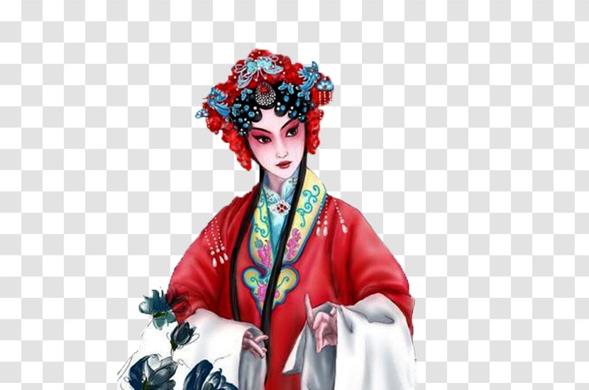 Peking Opera Chinese Cartoon Illustration - Characters Transparent PNG