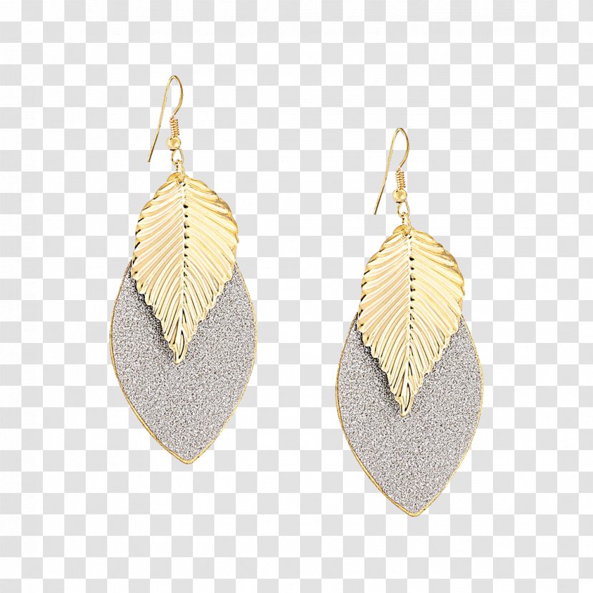 Earring Gold Leaf - Silver - Earrings Transparent PNG