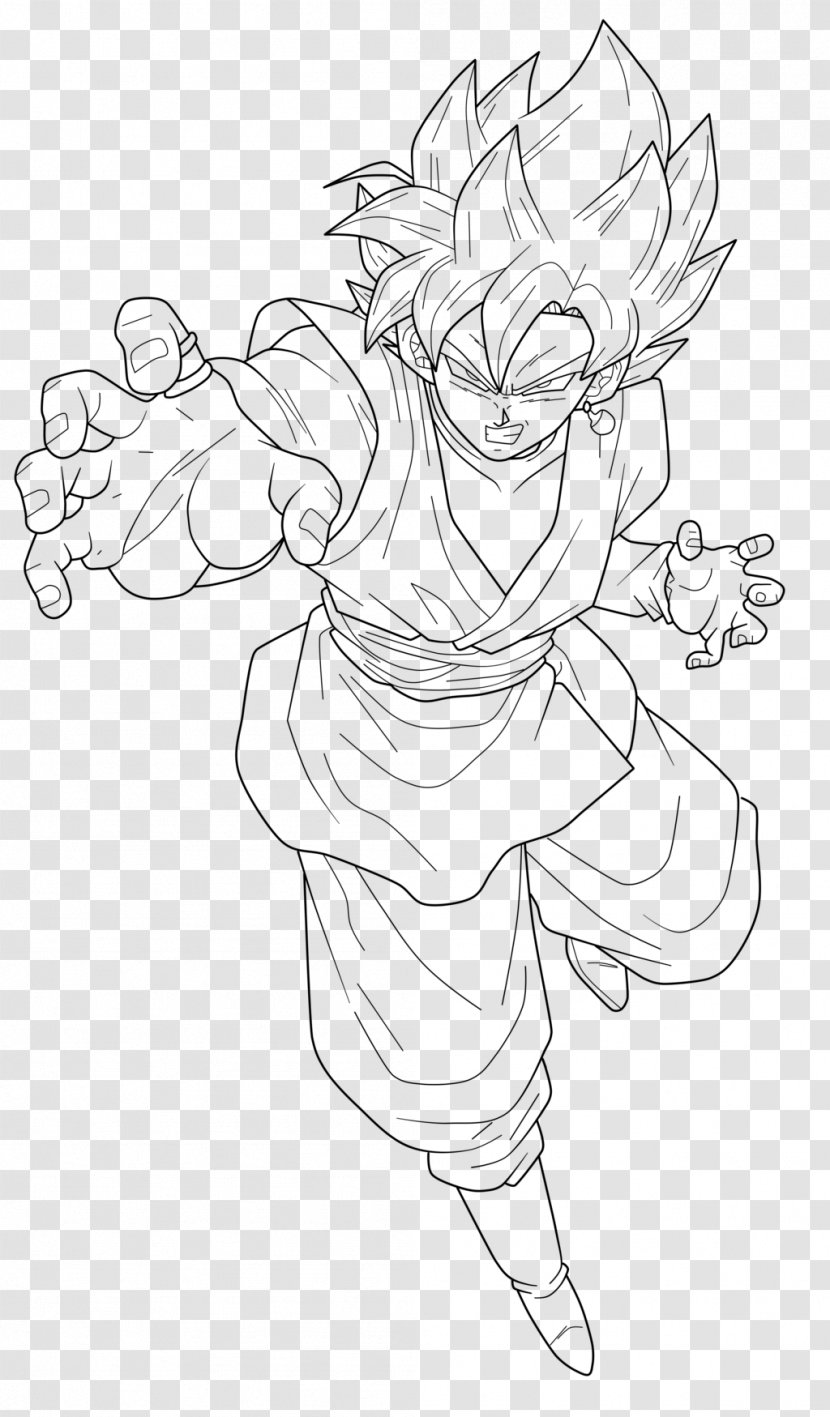 Goku Black And White Line Art Drawing - Frame Transparent PNG