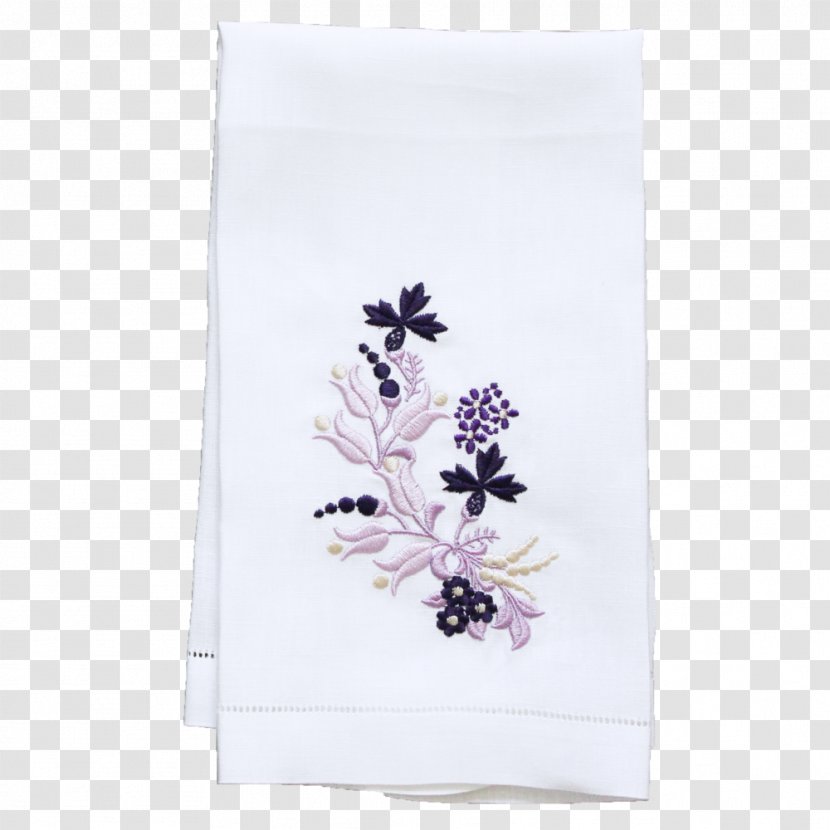 Towel Textile Purple Flower Embroidery - Lilac Transparent PNG