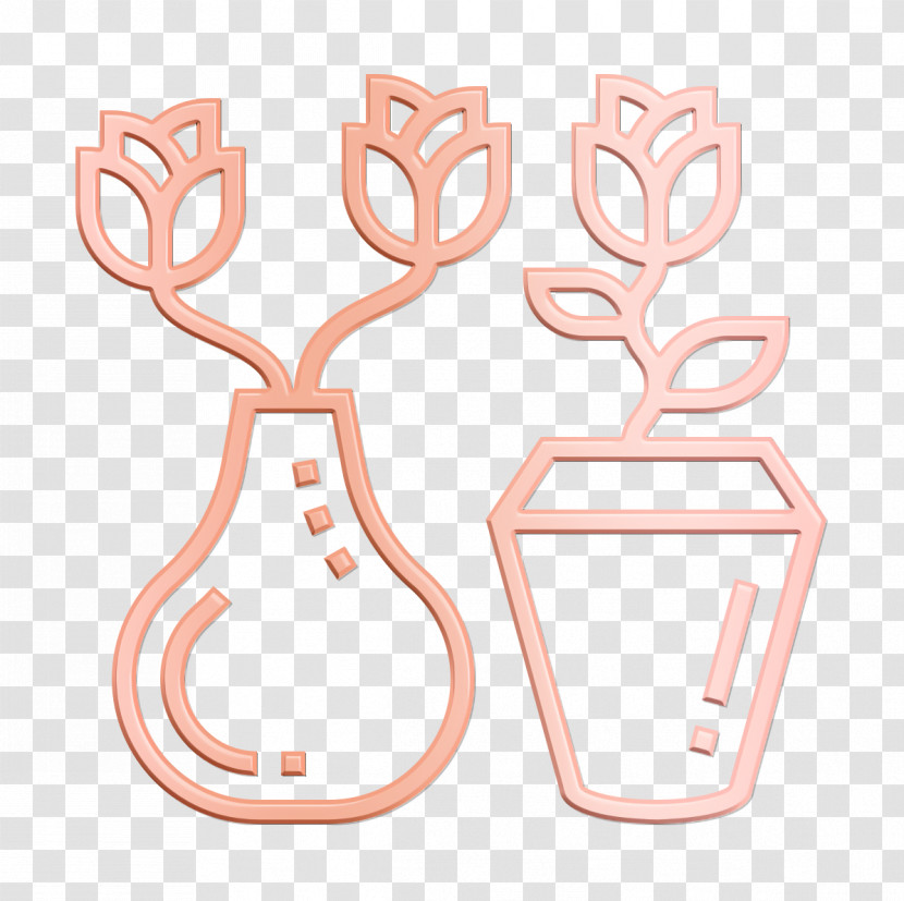 Flower Icon Vase Icon Home Decoration Icon Transparent PNG