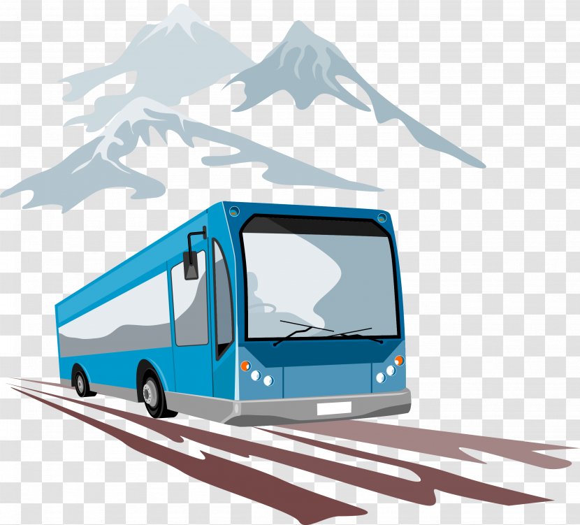 Tour Bus Service Coach Minibus - Royaltyfree - Shuttle Buses And The Mountains Transparent PNG