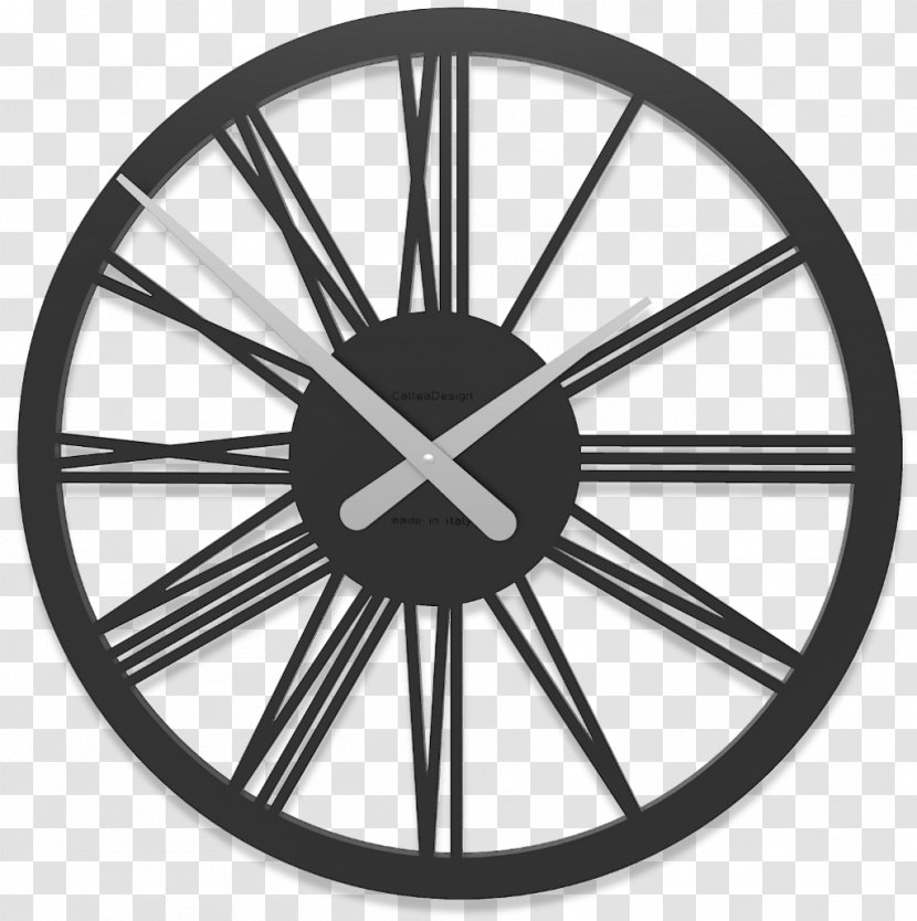 Wall Clocks Creative Co-Op Round Metal Clock Table Furniture - Bicycle Wheel Rim Transparent PNG