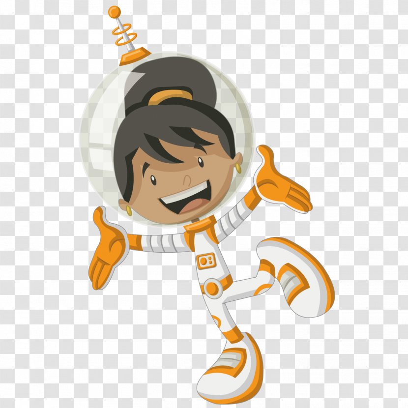 Astronaut Woman Black Spaceflight - Cartoon - Female Transparent PNG