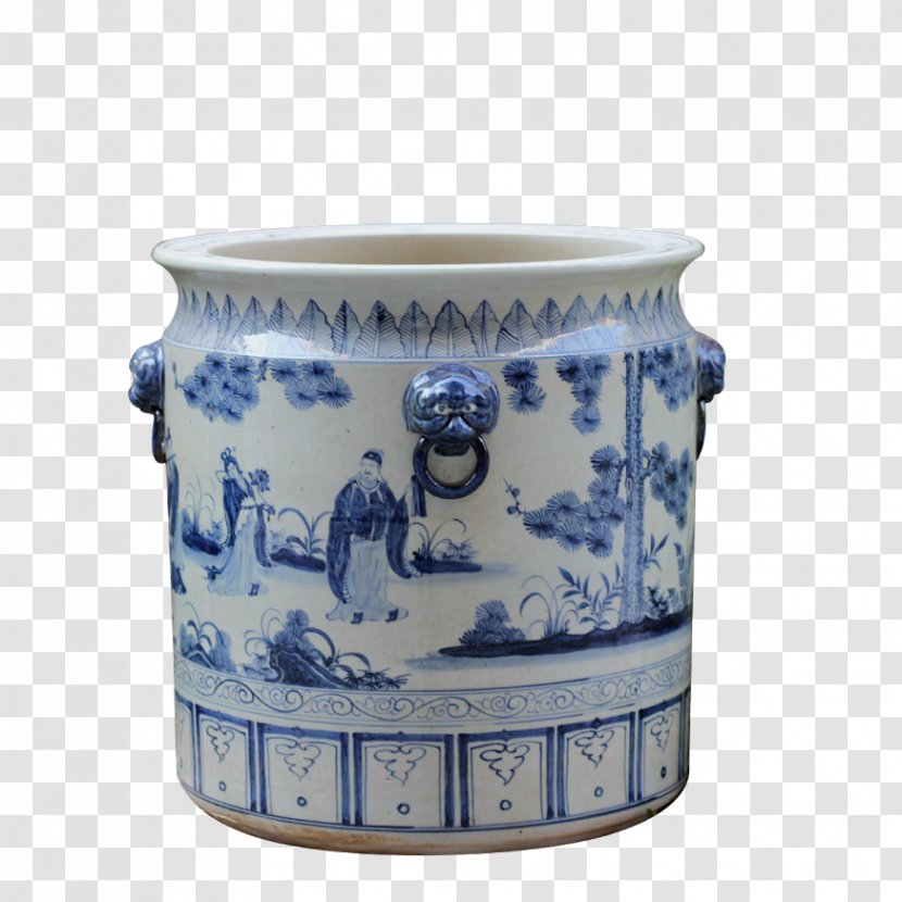 Blue And White Pottery Chinese Ceramics Porcelain - Material - Cherry Blossom Vase Transparent PNG