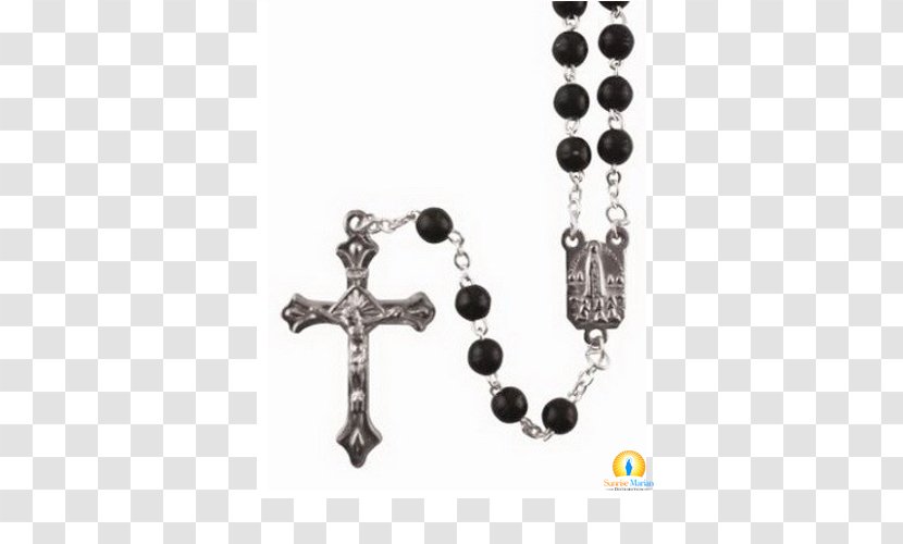 Rosary Bead Necklace Body Jewellery Onyx - Cross Transparent PNG