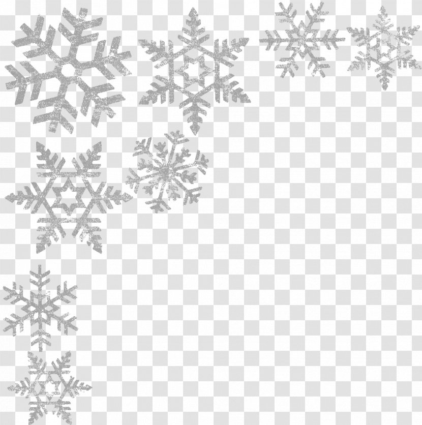 Snowflake Ice Crystals Clip Art - White - Frame Cliparts Transparent PNG