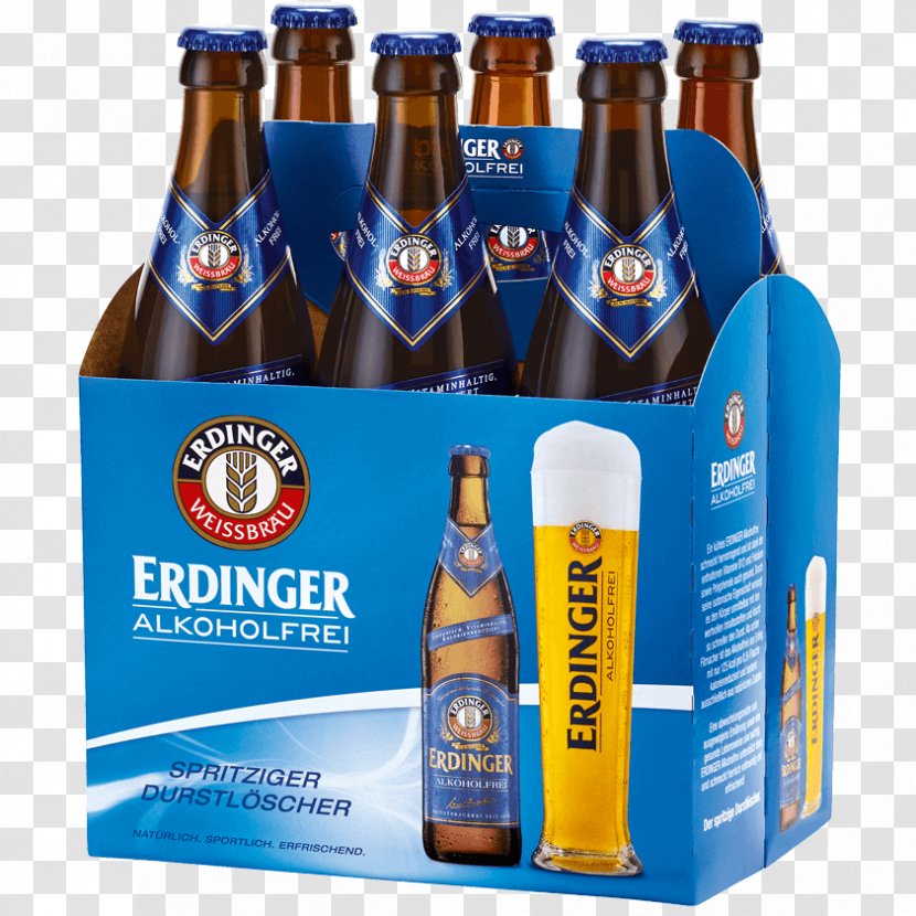 Wheat Beer Bottle Erdinger Lager - Alcoholic Beverage Transparent PNG