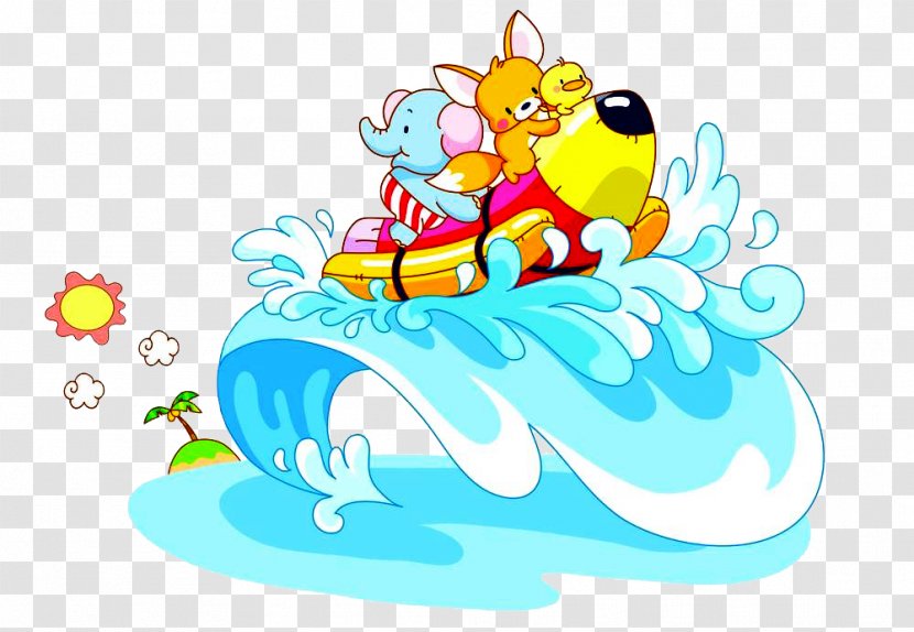Cartoon Drawing Royalty-free Illustration - The Animals Are Surfing Transparent PNG