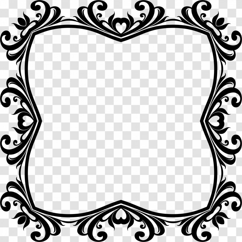 Borders And Frames Picture Black White Clip Art - Ornament Frame Transparent PNG