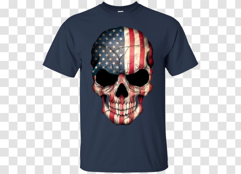 Flag Of The United States Skull T-shirt - Active Shirt Transparent PNG