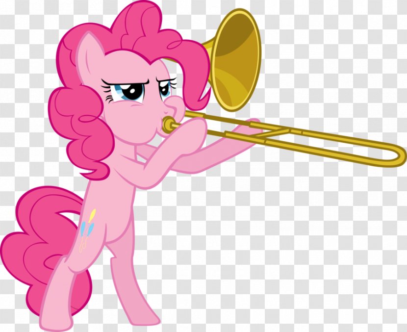 Pinkie Pie Trombone Trumpet Drawing Brass Instruments - Heart - Vector Bears Transparent PNG