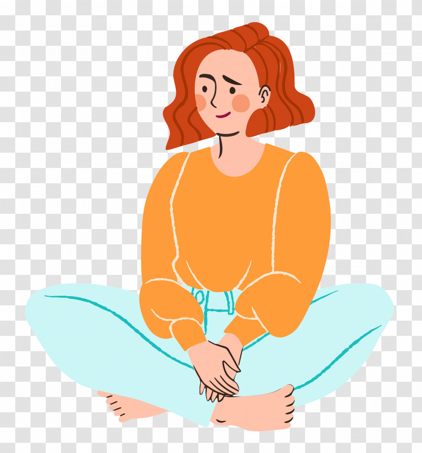 Sitting Lady Woman Transparent PNG