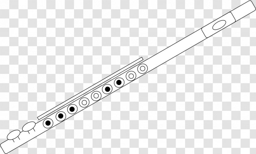 Irish Flute Drawing Musical Instrument Clip Art - Black And White - Cliparts Transparent PNG