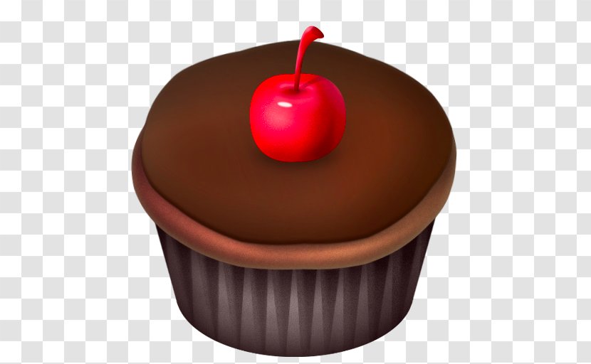 Cupcake Chocolate Cake Milk Cherry - Biscuit Transparent PNG