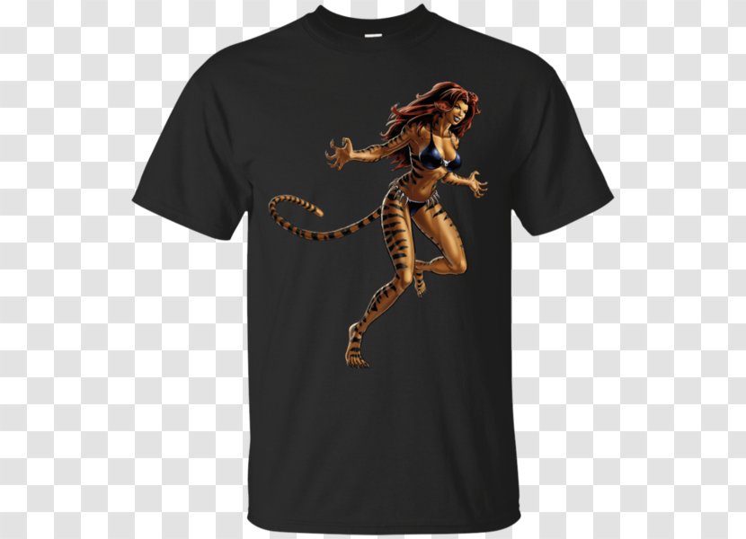 T-shirt Hoodie Sleeve Clothing - Shirt - Tigra Marvel Transparent PNG